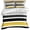 Yellow, variant on 3 Piece Turquoise Black Stripe Duvet Cover Set Queen Size,Microfiber Comforter/Quilt Cover with Corner Ties and 2 Pillowcases,Modern Abstract Coarse Striped All Season Bedding with Zipper Closure