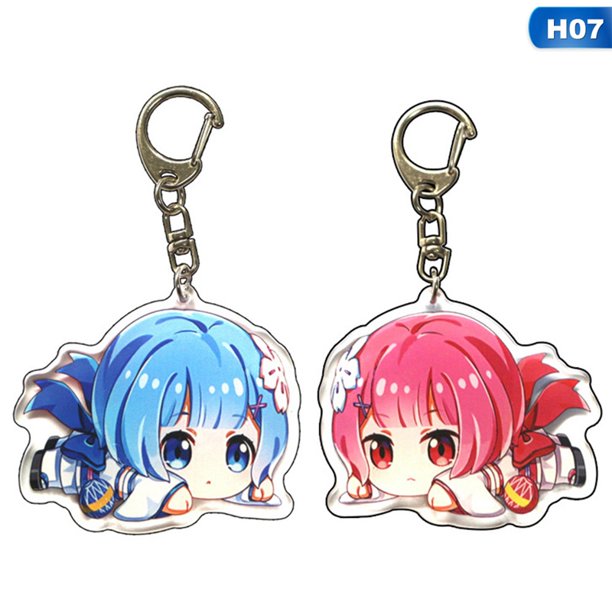 Shiyao Shiyao Re Life In A Different World From Zero Keychain Anime Ram Rem Natsuki Key Chain Toys Acrylic Keychain Walmart Com Walmart Com