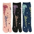 thumbnail image 1 of Bowbear Womens 3-Pair Flip-Flop Socks, Rendezvous, 1 of 3