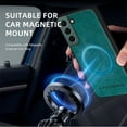 thumbnail image 5 of ELEHOLD PU Leather Case For Samsung Galaxy S22 Slim Magnetic Shockproof Cover, [MagSafe Compatible], [Lens&Screen Protection], Drop protection Case - Green, 5 of 11
