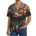 thumbnail image 1 of Balery Floral Dreamcatcher Elegance Camisa Casual de Manga Corta con Botones para Hombre, Texturizada, Estilo Cubano, para Playa, Verano-Medium, 1 of 5