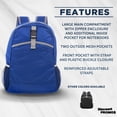 thumbnail image 2 of Lightweight Travel Packable Backpacks Set of 6, Bulk Pack - Perfect for School, Camping, Outdoor Sports - Blue, 2 of 5