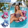 thumbnail image 2 of 1 Pack Pool Floats Chairs Adult Inflatable Fabric Covered Pool Lounge Chairs Adjustable Summer Hammock Water Floating Chair Party Swimming Float for Water Blue, 2 of 2