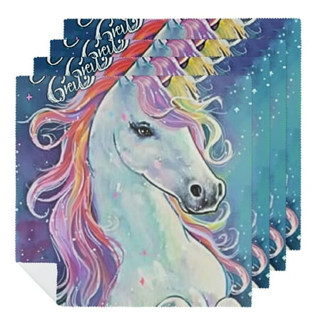 

FACANNAP Unicorn Rainbow Fantasy Cloth Napkins for Hotel Home Banquet Atmosphere Embellishment Polyester Gift Dinner Napkin Dining Table Kitchen Party Housewarming Farmhouse Decor 2 PCS