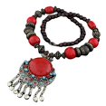 thumbnail image 2 of Colgante bohemio collar decoración moda exagerada Vintage largo vacaciones regalos Rojo Sunnimix Collar, 2 of 7