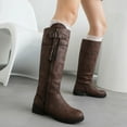 thumbnail image 2 of Knee High Boots for Women Fashion Casual Tassel Low Heel Slouchy Winter Fall Tall Zipper Dress Boots, 2 of 6
