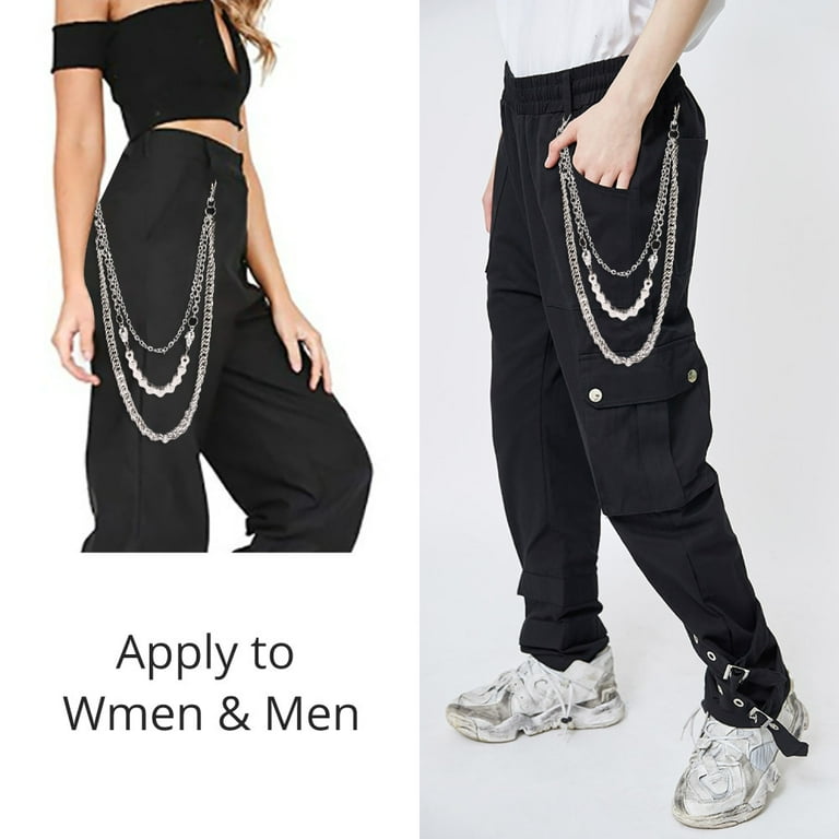 Coxeer Trousers Chain Layered Metal Punk Fashion Jeans Chain Pants Chain for Men Women, Adult Unisex, Size: Free Size