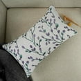 thumbnail image 3 of Classical Embroidery Jacquard Purple Square Decorative Throw Pillow Case Cushion Cover,12x20 inch, 3 of 6