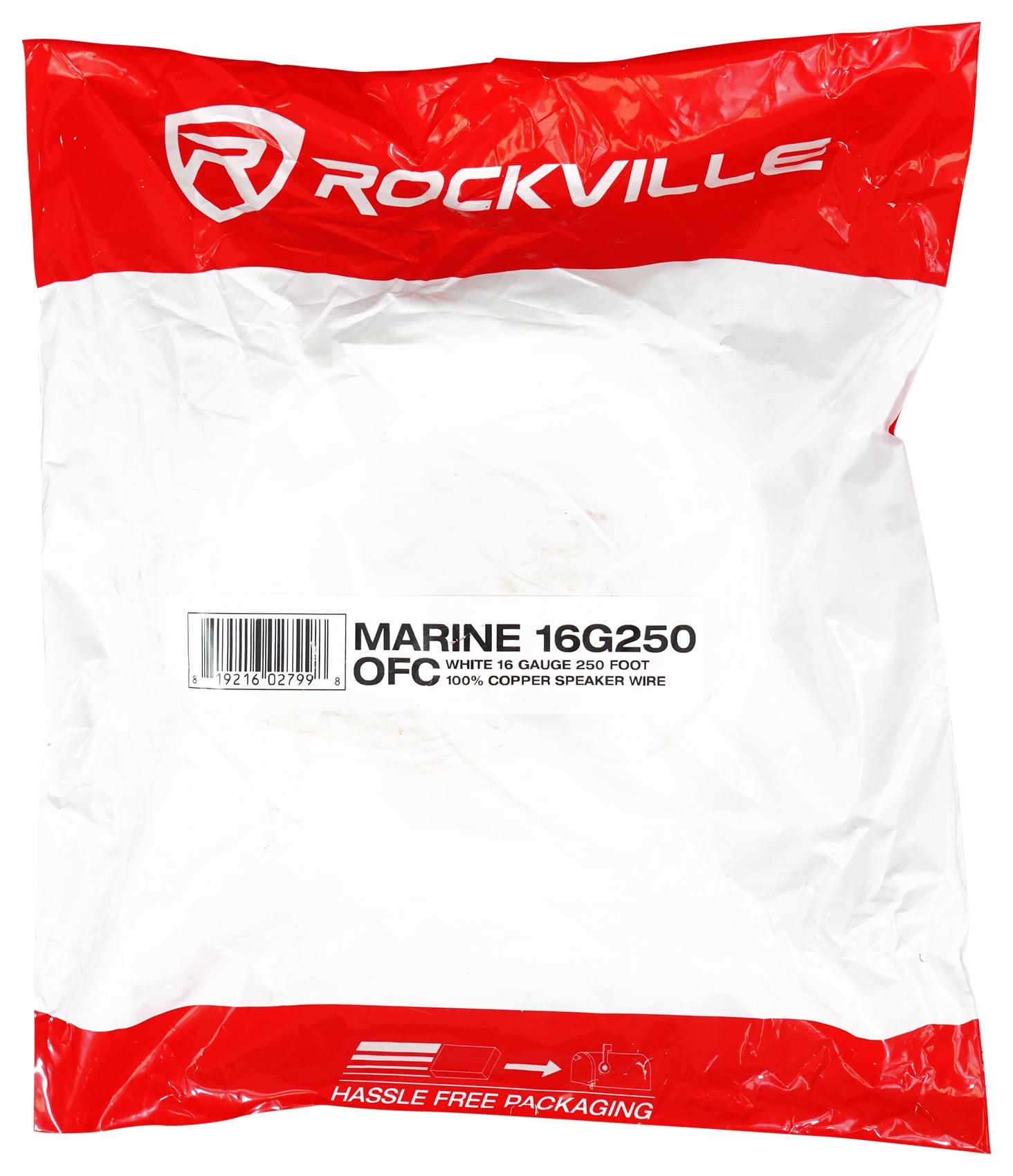 Rockville MARINE 16G250 OFC 16 Gauge 250 Foot 100% Copper Speaker Wire White