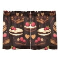 thumbnail image 7 of Yayeee Kitchen Curtains Light Filtering 27"x24" Rod Pocket Short Cafe Window Panel, Sweet Cakes, 7 of 7