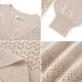 thumbnail image 5 of UVN Sweaters for Women Casual V Neck Long Sleeve Pullover Winter Lightweight Crochet Hollow Out Knit Jumper, 5 of 8