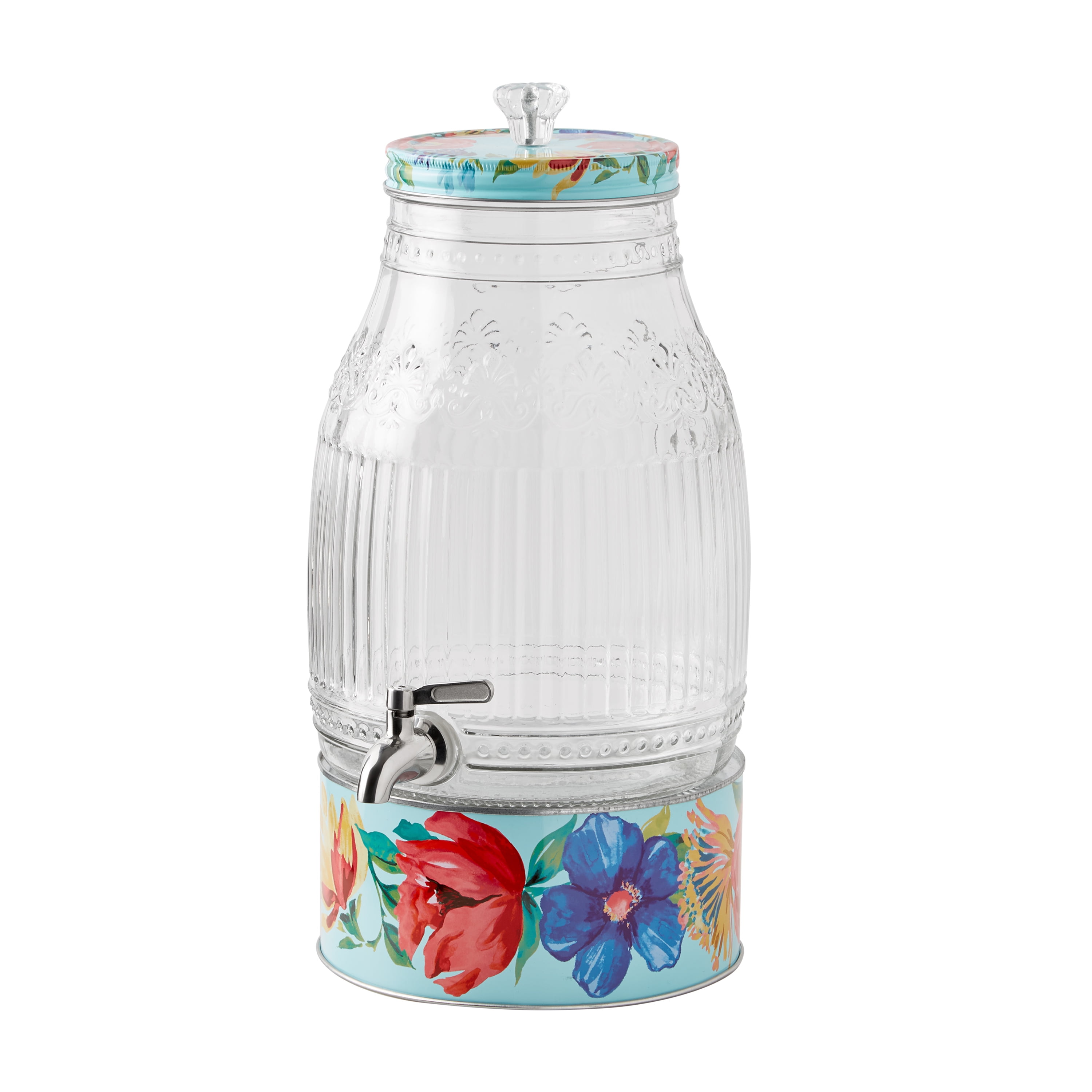 The Pioneer Woman Delaney 2Gallon Glass Drink Dispenser with Metal