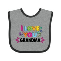 Inktastic I Love You Grandma with Flowers Girls Baby Bib
