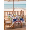 thumbnail image 2 of Outdoor Tablecloth with Umbrella Hole for Patio/Picnic/Party/Camping, 4th of July Daisy Waterproof Table Cloth Rectangle Table Cover Washable, Watercolor Independence Day Flroal (60"x 120"), 2 of 8