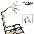 thumbnail image 5 of MoNiBloom Zero Gravity Chair Set of 2 with Canopy Shade, Patio Folding Anti Gravity Recliner, Foldable Outdoor Lounger with Cup Holder Tray for Beach Camping, Cream, 5 of 11