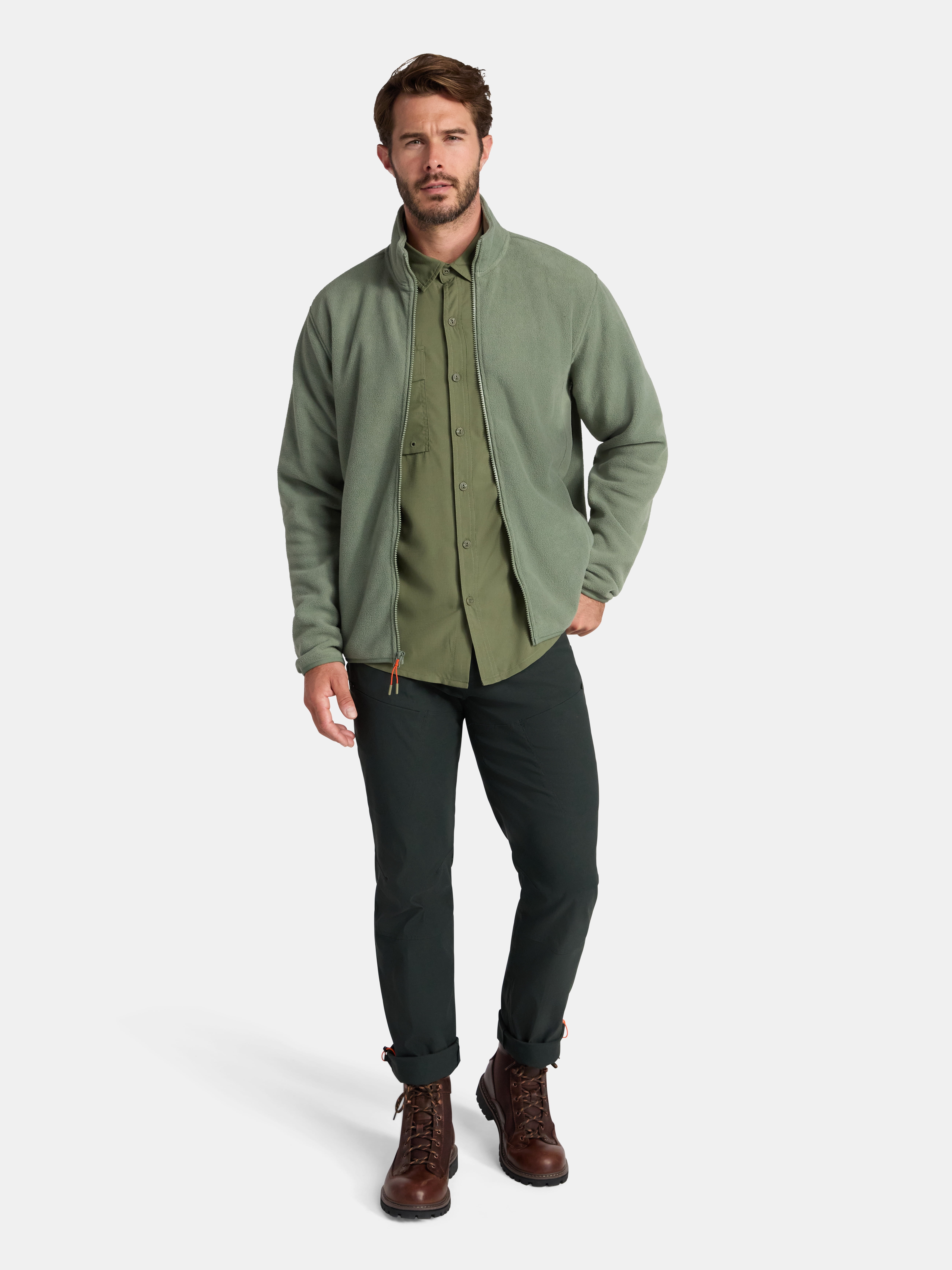 Ozark Trail Men's and Big Men's Fleece Zip-Front Jacket, Sizes S-3XL