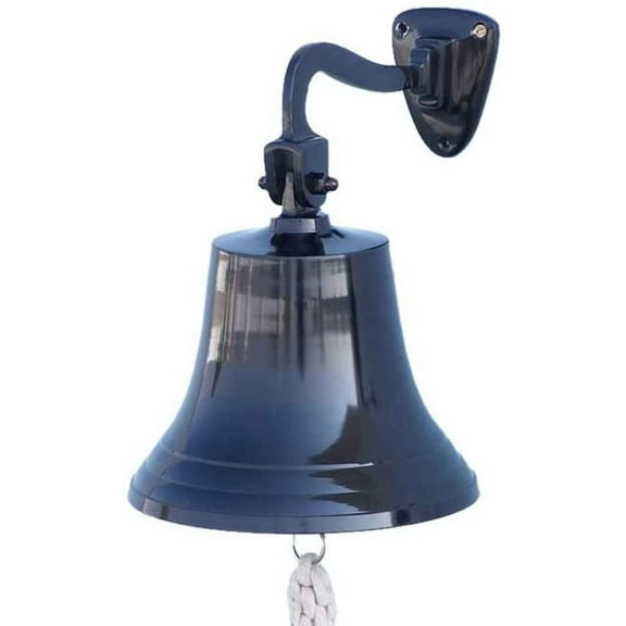 Hampton Nautical 3xglass-101 Oil Rubbed Bronze Hanging Ship's 11" Bell-Nautical Decoration, 11 inch, Black