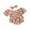 Brown, variant on Sylvamorning Newborn Baby Girls Cute Bubble Romper Flower Print Short Sleeve Smocked Bodysuit with Bow Headband 6M 12M 18M 24M Infant Toddler Summer Casual Daily Outfits