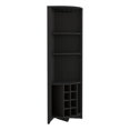 thumbnail image 4 of Depot E-Shop Giza Corner Bar Cabinet With 3 Shelves, 8 Wine Cubbies, Glass Rack, And 2 Side Shelves, Macadamia, 4 of 10