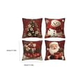 thumbnail image 3 of Sahpxhe Christmas Throw Pillow Cover 18X18 Set Of 4 Christmas Tree Santa Sleigh Pattern Soft Cushion Covers for Sofa Couch Home Decor, 3 of 7
