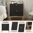 thumbnail image 4 of Boyel Living Nightstand with 2 Drawers, Modern Black End Table Nightstands Wood Bedside Table for Bedroom Living Room, 4 of 6
