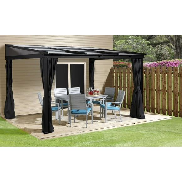 Sojag Sutton 12 x 10 x 8 ft Black Wall Gazebo