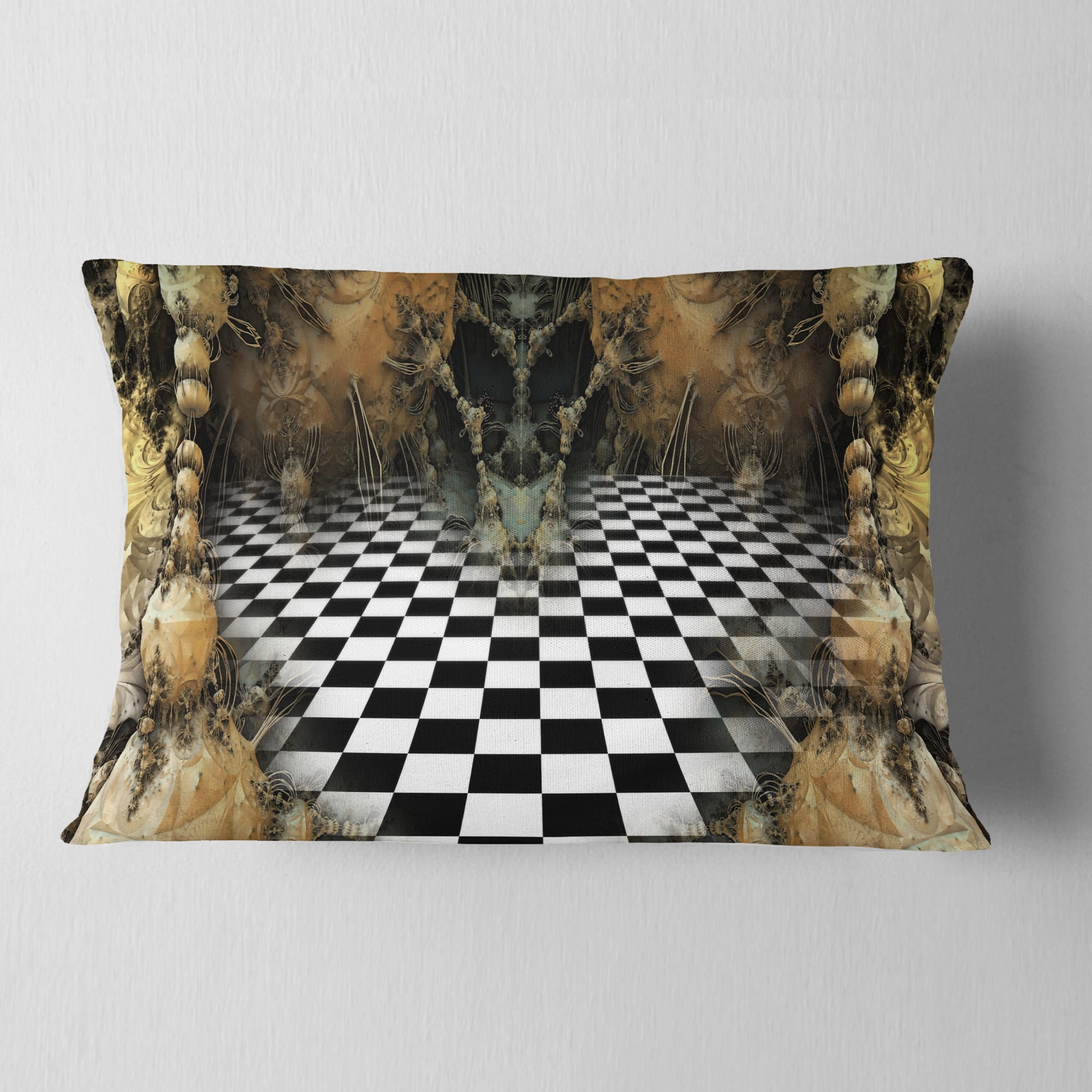 Designart Geometric Composition Wide View - Contemporary Throw Pillow - 12x20