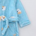thumbnail image 6 of TOWED22 Boys Girls Robe Kids Flannel Hooded Bathrobe Sleepwear Pajamas Toddler Soft Plush Robes Baby Gifts(Dark Blue,18-24 M), 6 of 6