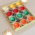thumbnail image 4 of Export Store Clay Diya for Diwali/ Fancy Diya for Diwali/ Handmade Designer Terracotta Clay Diyas for Lighting Decor Multi Colour Diya with Wicks. (Pack of 12), 4 of 4