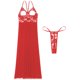 thumbnail image 5 of Lencería para mujer, vestido tentador transparente y espalda en T, ropa de dormir de 2 piezas, copa abierta, vestido de malla de encaje con abertura alta, camisón, 5 of 5