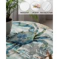 thumbnail image 5 of Retro Marine Ocean Crab Starfish Fitted Round Tablecloths Elastic Edged Table Covers 45"-54",Seaweed Nautical World Map Waterproof Dining Room Kitchen Table Cloth for Holiday Party Tables Decor, 5 of 8