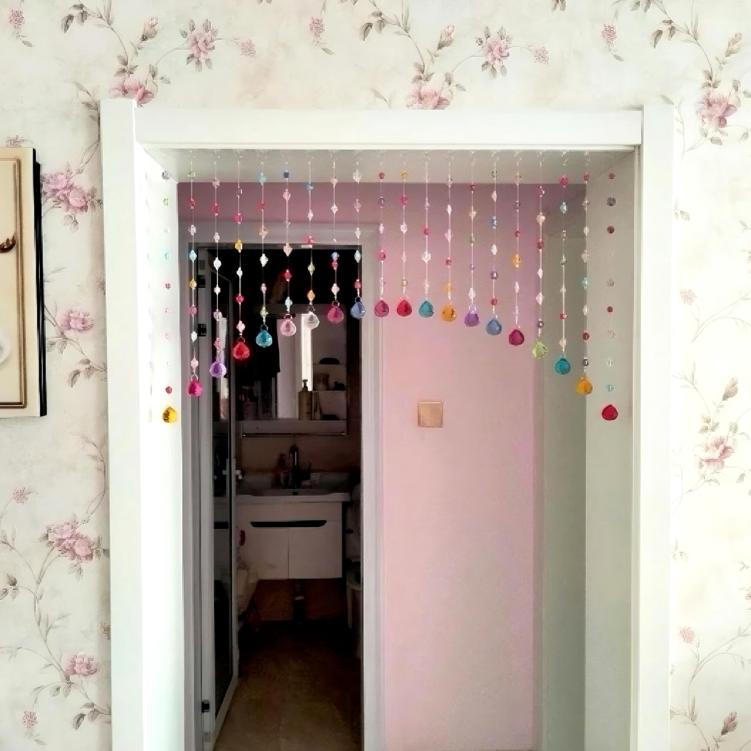 20 Strings Multicolor Crystal Beaded Curtain Room Divider & Door Decoration