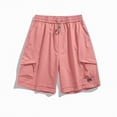 thumbnail image 4 of KPOPLK Chino Shorts Men 5 Inch Inseam Mens Twill Shorts Cargo Casual Cotton Drawstring Classic Stretch Hiking Straight Short Size L,Brick Red, 4 of 5
