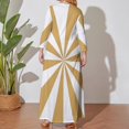 thumbnail image 4 of Large Size Aesthetic Beige And White Sunburst Long Sleeved Dress Women Dress for Parties Elegant Chic Evening Dresses, 4 of 7