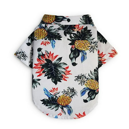 Pet Summer Printed Shirt, Dog Thin Short Sleeves Dog Shirt Clothes Summer Vest Costume Pineapple Pattern, XS/S/M/L/XL/XXL