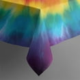thumbnail image 5 of Rainbow Tie Dye Radial Pattern Square Tablecloth,Waterproof Square Table Cover,Wipeable Spillproof Washable Table Cover for Home Kitchen Party Decor 60"x60"(152x152cm), 5 of 6