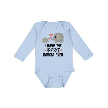 

Inktastic Grandchild Best Babcia Ever Gift Baby Boy or Baby Girl Long Sleeve Bodysuit