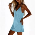 thumbnail image 5 of Women Plus Size Short Sleeve Dress Loose Summer Casual A-Line Flowy Midi Dresses Printed Sexy V-Neck Knee Length Casual Dress, 5 of 7