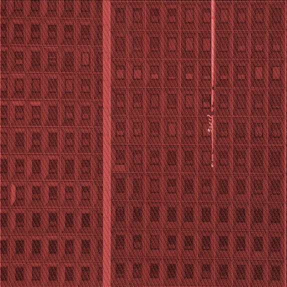 Ahgly Company Machine Washable Indoor Square Transitional Red Area Rugs, 5' Square