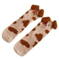 thumbnail image 4 of Korean Style Women Winter Fuzzy Slipper Socks Cartoon Pudding Dog Embroidery Thick Fluffy Coral Velvet Floor Sleeping Hosiery Foot Warmer, 4 of 19