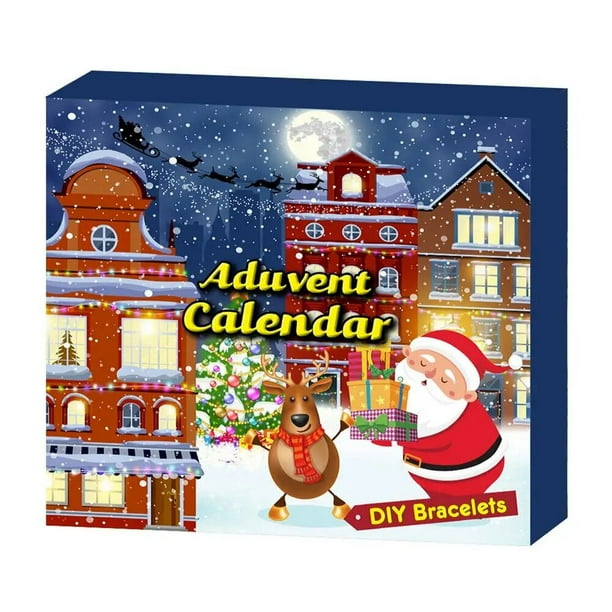 Calendario de Adviento de Navidad para niños, joyería de moda, calendarios de Adviento, pulseras con dijes DIY, collar, regalo de Navidad para niños, fino