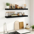 thumbnail image 2 of Floating Shelves for Wall, 40Inch Floating Shelves Set of 2, Hanging Shelf with Invisible Brackets, Wood Shelves for Living Room, Bedroom, Kitchen, Black, 2 of 11