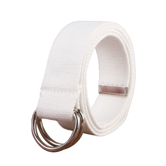 Sonducket Cinturón de cintura de metal de lona que no se desvanece fácil de combinar anillo doble recortable ajustable elegante cinturones Type2 NO2