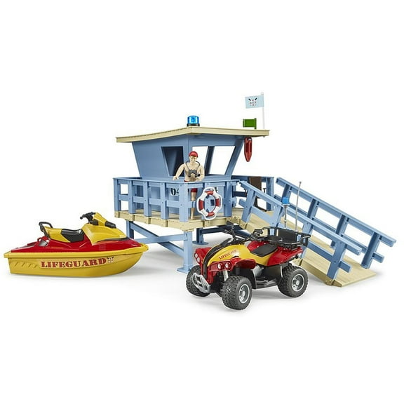 Bruder 62780 Bworld Lifeguard Station w/ Quad and Personal Water Craft