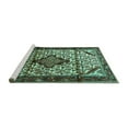 thumbnail image 2 of Ahgly Company Machine Washable Indoor Rectangle Persian Turquoise Blue Traditional Area Rugs, 2' x 4', 2 of 4