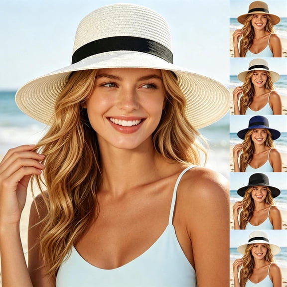 sususu Sun Hat Sun Hats for Women Large Sun Hats for Women Stylish Summer Hat for Women and Men Straw Sun Hat with Breathable Hollow Design Khaki