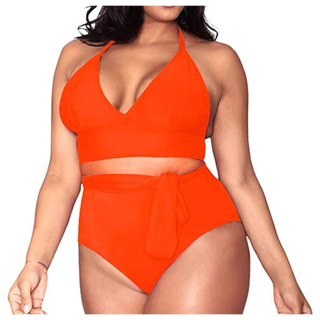 Pisexur Womens Plus Size Bikini High Waisted Swimsuits Two Piece Bathing Suits Tummy Control Swimwear