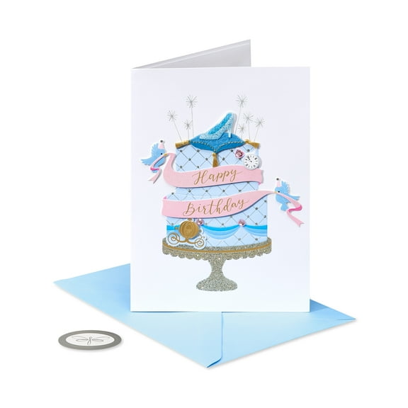 Papersong Premium Disney Cinderella Birthday Card for Girl (Princess Treatment)