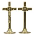 thumbnail image 4 of Crucifix Wall Cross, Hand Made Catholic Cross Standing Removable Base Beautiful  For Dressers Copper Color,Silver, 4 of 8