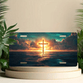 thumbnail image 6 of 1 Pcs 2D Flat License Plate Covers & Frames, Cross in the Sea For Decorative Front, Waterproof For Decoration Aluminum License Plate Covers & Frames Cover For Men Women, 12" X 6", 6 of 7